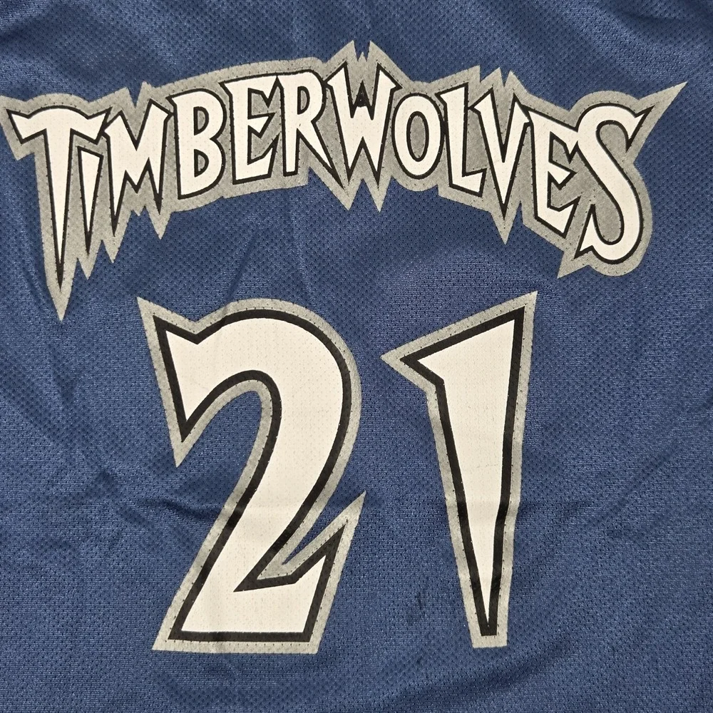 VINTAGE Minnesota Timberwolves Kevin Garnett Jersey Size Medium Blue 21 Adidas
